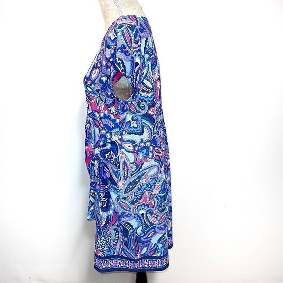NWT Talbots Faux Wrap Paisley Jersey Shift Dress Plus Petite Womens 1XP - Picture 4 of 8